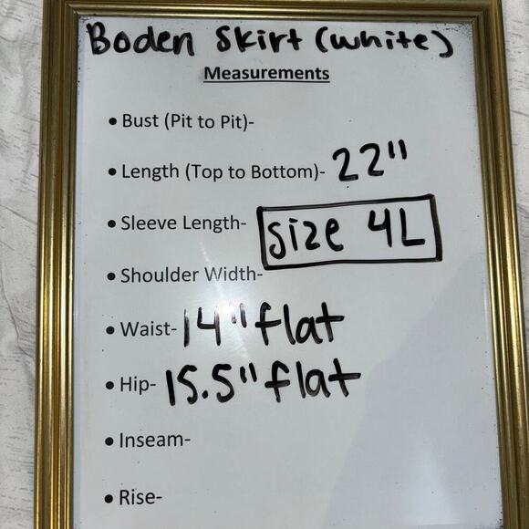 Boden White Denim A-Line Skirt – Size 4L - Picture 11 of 11